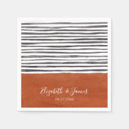 Terracotta och Black White Rand Pappersservett