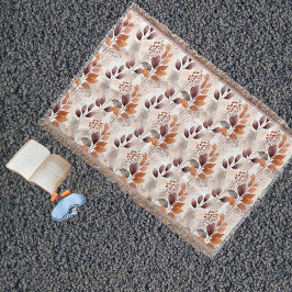 Terracotta och Burgundy Höst löv | Boho Autumn Filt