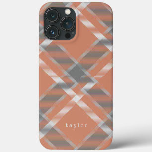 Terracotta och Grått Tartan Play med Namn