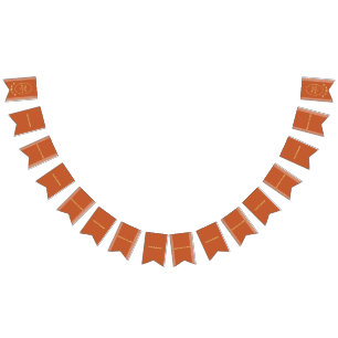 Terracotta och Guld Bröllop Bunting Flaggor bander
