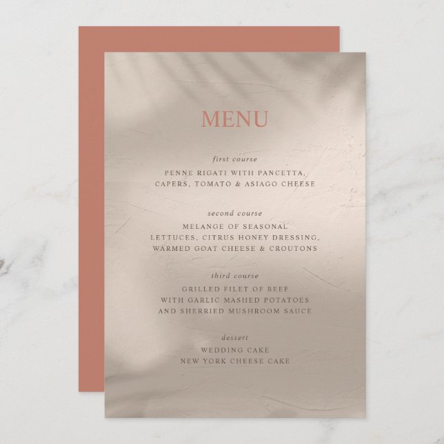 Terracotta och Sand Elemental Meny (Fram/baksida)