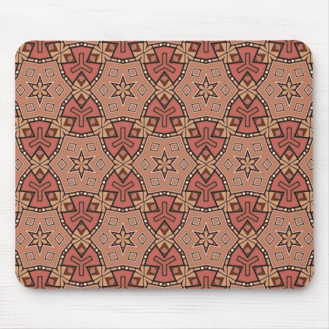 Terracotta och Tan Honeycomb Tile Mönster Musmatta (Framsidan)