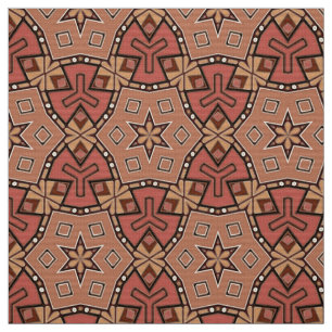 Terracotta och Tan Honeycomb Tile Mönster Tyg