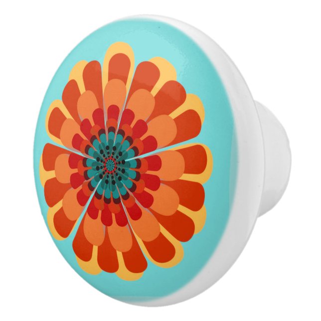 Terracotta och Teal Flower Knopp (Höger)