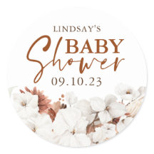 Terracotta och White Flowers Boho Baby Shower
