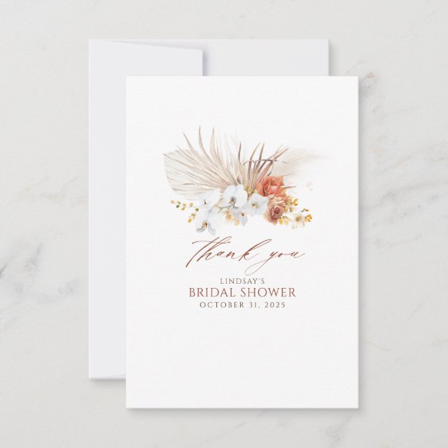 Terracotta och White Flowers Boho Tack (Framsida)