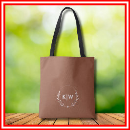Terracotta och White | Modern Initialer Monogram Tygkasse