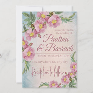 Terracotta och White Orchids Flowers Boho Bröllop Inbjudningar