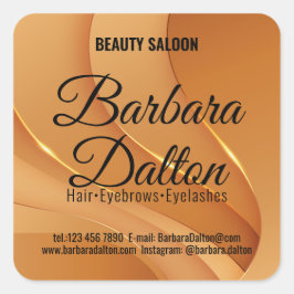 Terracotta Ocher Beige Guld Fyrkantigt Klistermärke