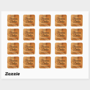 Terracotta Ocher Beige Guld Fyrkantigt Klistermärke