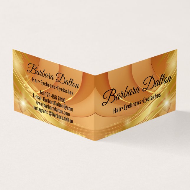 Terracotta Ocher Beige Guld Visitkort (Utsida)