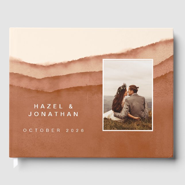 Terracotta Ombre | Bröllop Guest bok (Framsida)