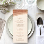 Terracotta Ombre | Minimalistisk Boho Bröllop Meny<br><div class="desc">Mjuka terracotta-menykort med vattenfärg bröllop,  som ingår i vår dip-färgade moderna pappersinsamling i bröllop. Med skuggor av neutralt som återställs för att rosta till bränd orange,  som påminner om lerdeserter,  som används i målade linjer av rik som tvättar vattenfärg,  och som matchar minimalistisk text.</div>