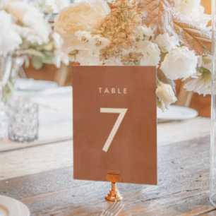 Terracotta Ombre Minimalistiskt Boho-Bordsnummer Inbjudningar