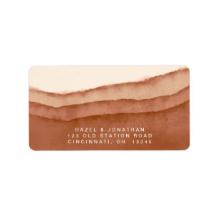 Terracotta Ombre Mjuk vattenfärgsetikett Adressetikett