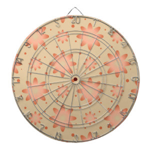Terracotta orange och sandbeige delikat daisy darttavla