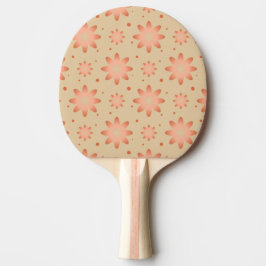 Terracotta orange och sandbeige delikat daisy pingisracket