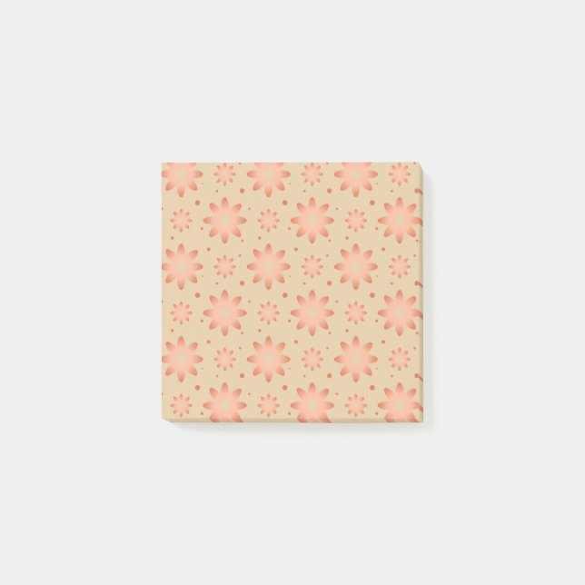 Terracotta orange och sandbeige delikat daisy post-it block (Framsida)