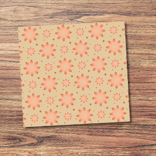 Terracotta orange och sandbeige delikat daisy post-it block