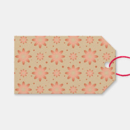 Terracotta orange och sandbeige delikat daisy presentetikett