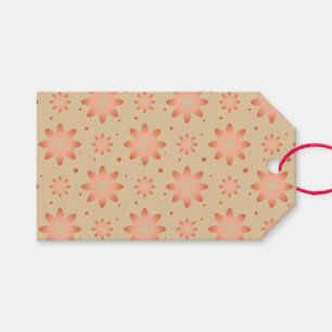 Terracotta orange och sandbeige delikat daisy presentetikett