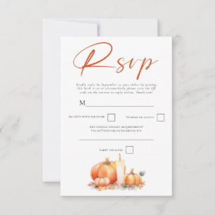 Terracotta Orange Pumpkins Fall Candle QR-kod OSA Kort