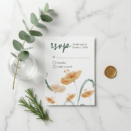 Terracotta Orange & Sage Green Watercolor Floral OSA Kort