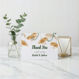 Terracotta Orange & Sage Green Watercolor Floral Tack Kort