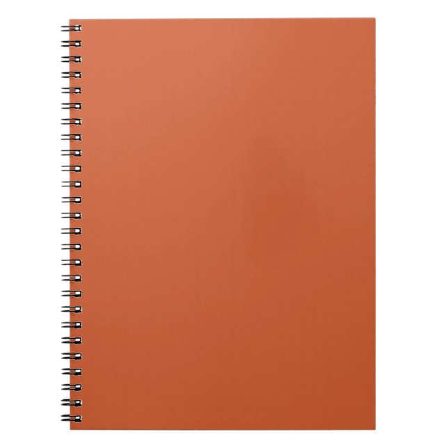 Terracotta Orange Solid Färg Warm & Earthy Design Anteckningsbok (Framsidan)