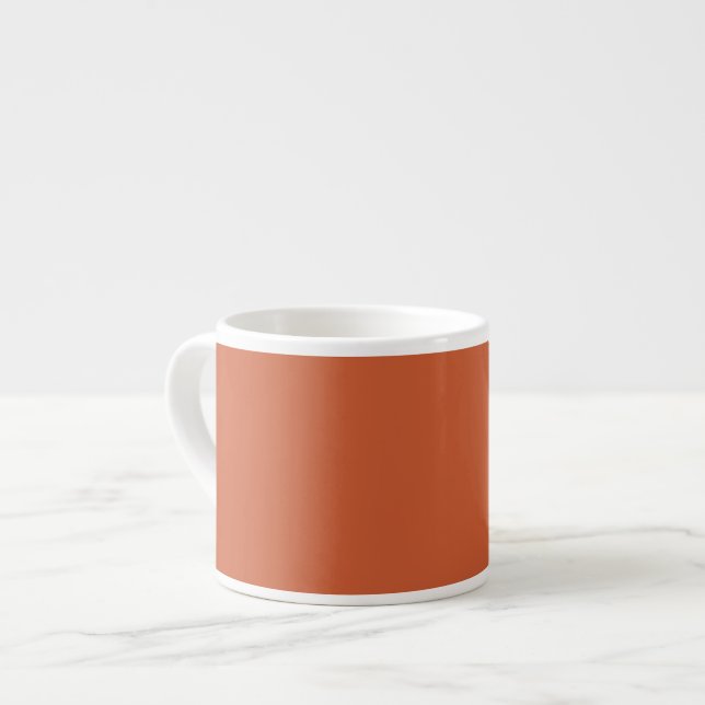 Terracotta Orange Solid Färg Warm & Earthy Design Espressomugg (Framsida vänster)
