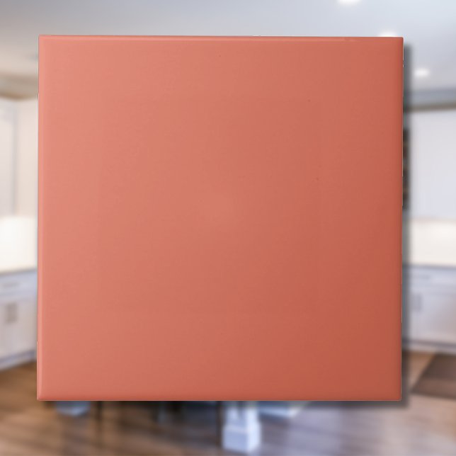 Terracotta Orange Solid Färg Warm & Earthy Design Kakelplatta (Skapare uppladdad)