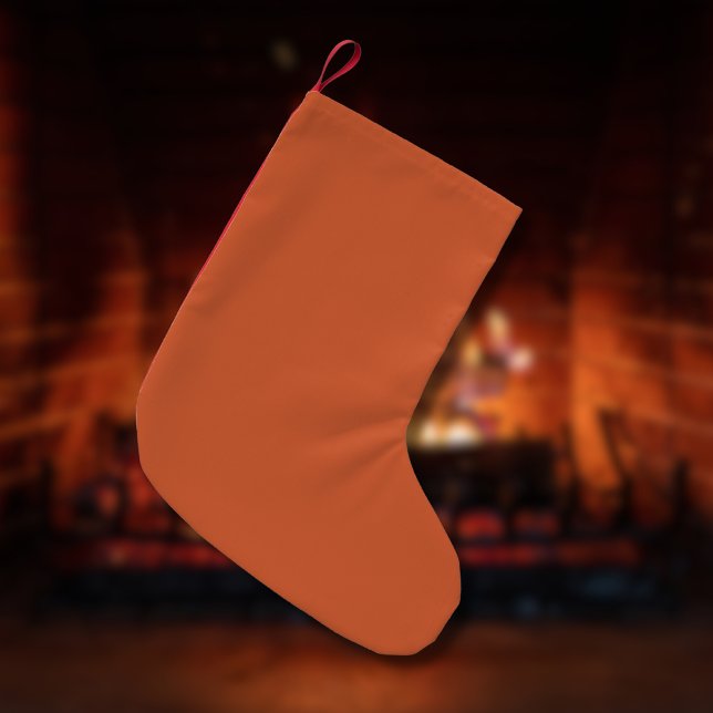 Terracotta Orange Solid Färg Warm & Earthy Design Liten Julstrumpa (Skapare uppladdad)