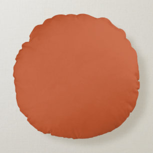 Terracotta Orange Solid Färg Warm & Earthy Design Rund Kudde