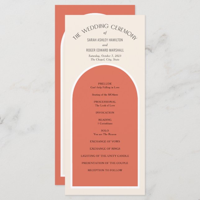 Terracotta överger jordtoner Enkel Modern Arch (Fram/baksida)