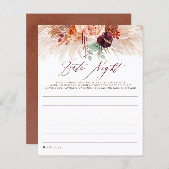 Terracotta Pampas Grass Blommigt (Fram/baksida)