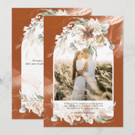 Terracotta Pampas Grass Blommigt PHOTO TACK Kort