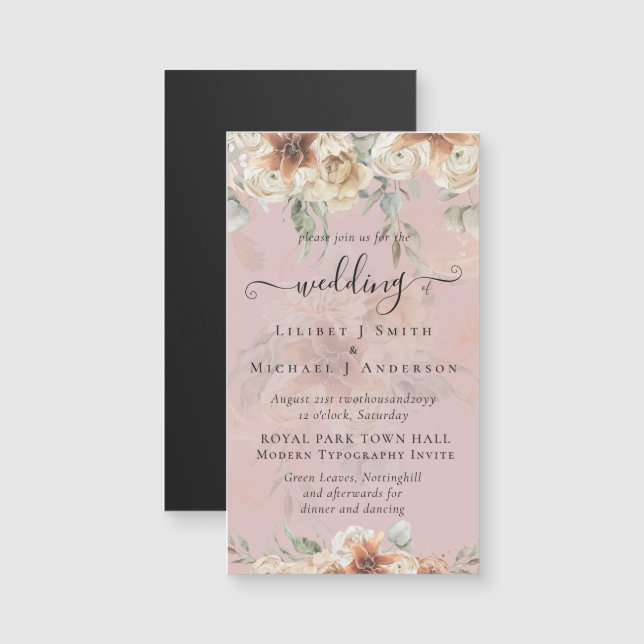 Terracotta Pampas Grass BOHO Bröllop (Fram/baksida)