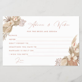 Terracotta Pampas Grass Bride andgroom-rådgivnings Flygblad