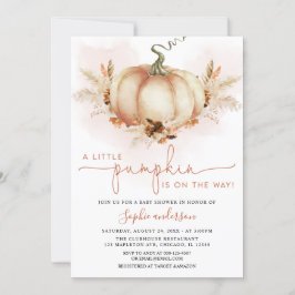 Terracotta Pampas Grass Little Pumpkin Baby Shower Inbjudningar