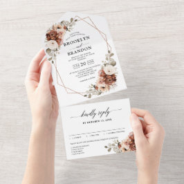 Terracotta Pampas Grass Rustic Geometric Bröllop