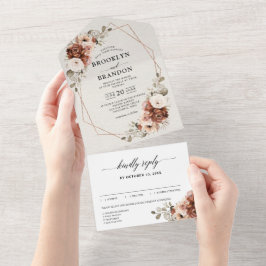 Terracotta Pampas Grass Rustic Geometric Bröllop A