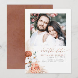 Terracotta Pampas Grass sparar datumfoto Spara Datumet