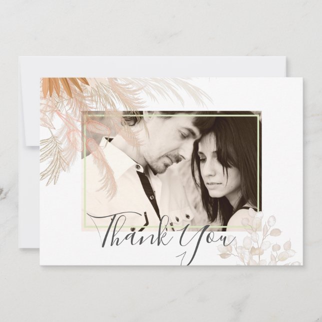 Terracotta Pampas Grass Tropical Bröllop (Framsida)