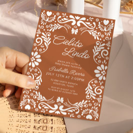 Terracotta Papel Picado Mexican Baby Shower Inbjudningar