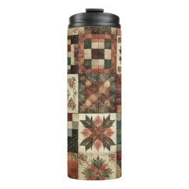 Terracotta Patchwork Quilt Rustic Boho Blommigt