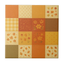 Terracotta Patchwork Quilt Rustic Farmhouse Blommi Kakelplatta