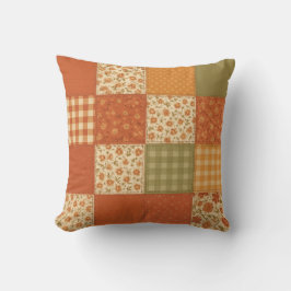 Terracotta Patchwork Quilt Rustic Farmhouse Blommi Kudde
