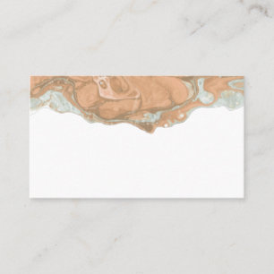 Terracotta Peach & Mint Minimalist FLAT Place Card Visitkort