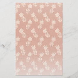 Terracotta & Peach Tropical Pineapple Mönster Brevpapper