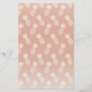 Terracotta & Peach Tropical Pineapple Mönster Brevpapper